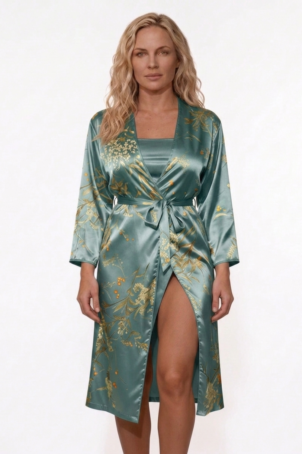 Floral satin wrap – Robe