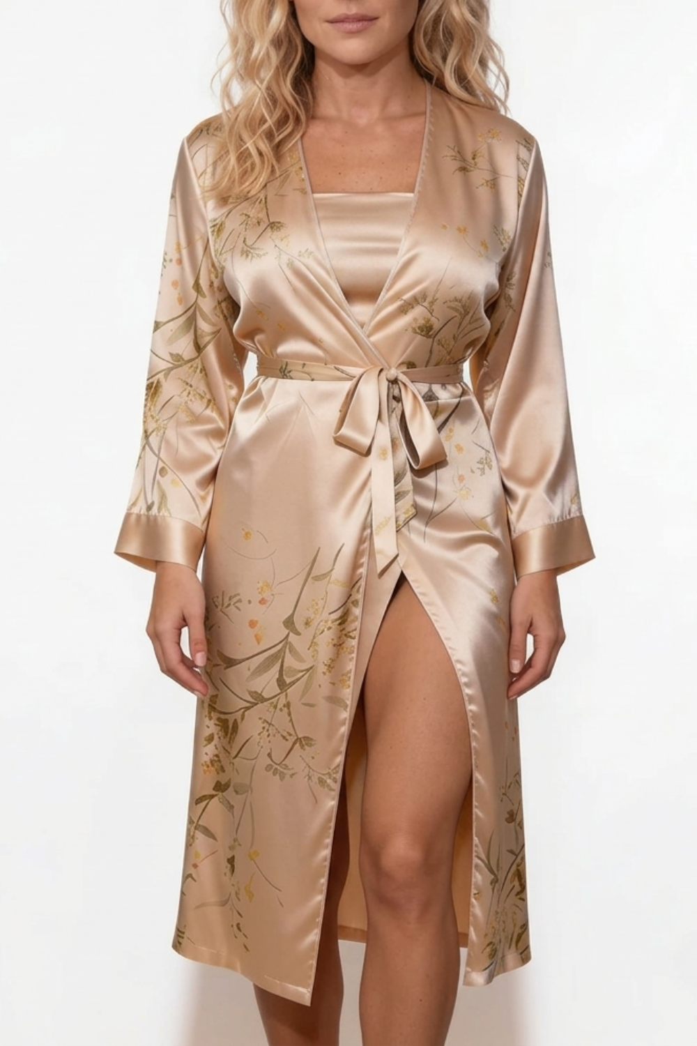 Floral satin wrap – Robe
