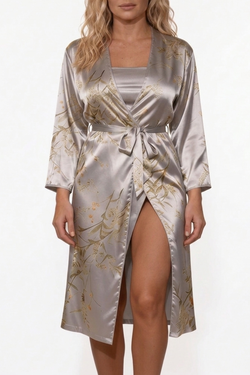 Floral satin wrap – Robe