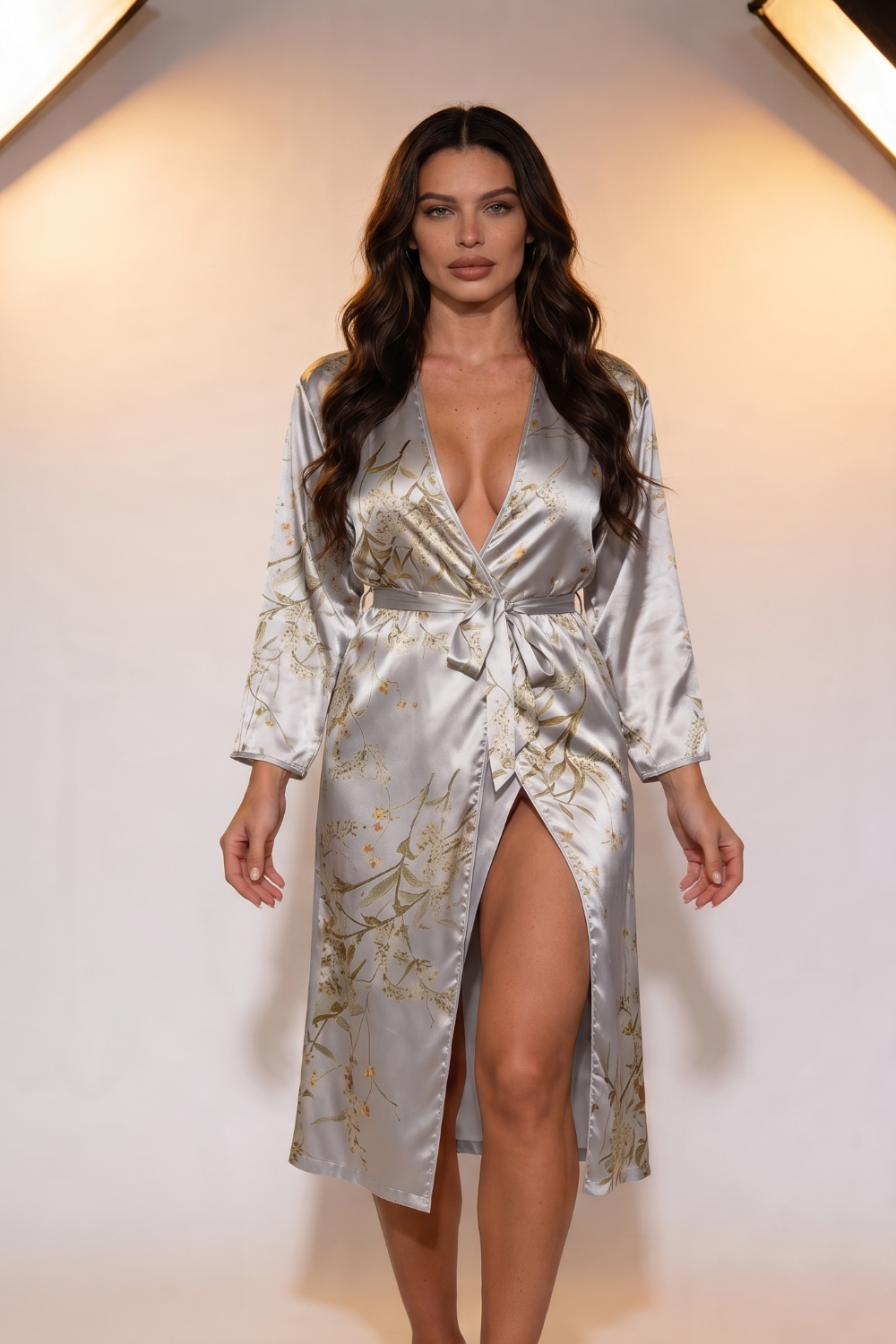 Floral satin wrap – Robe