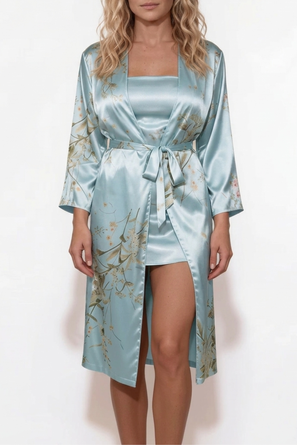 Floral satin wrap – Robe