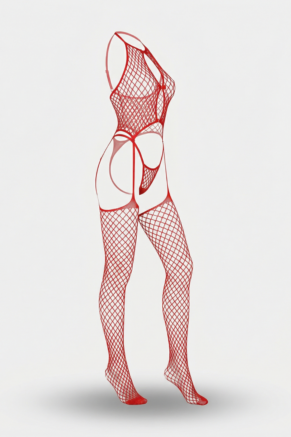 Halter fishnet with cutout detail – Bodystocking