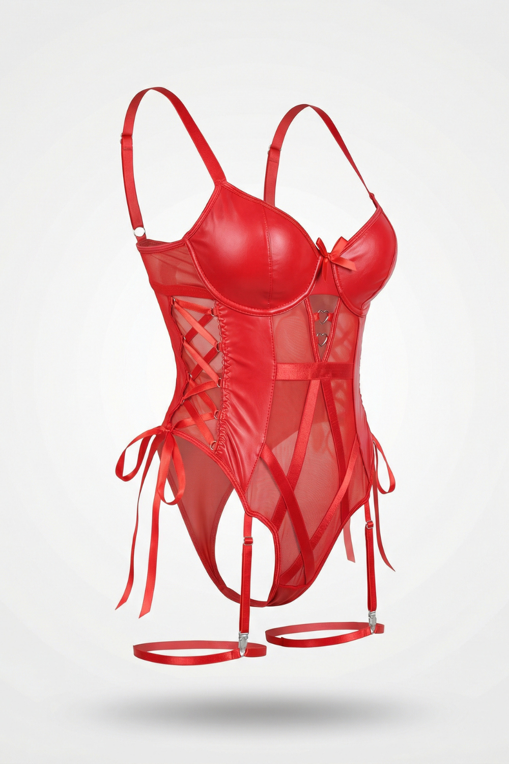 Lace-up mesh panel design – Bodysuit