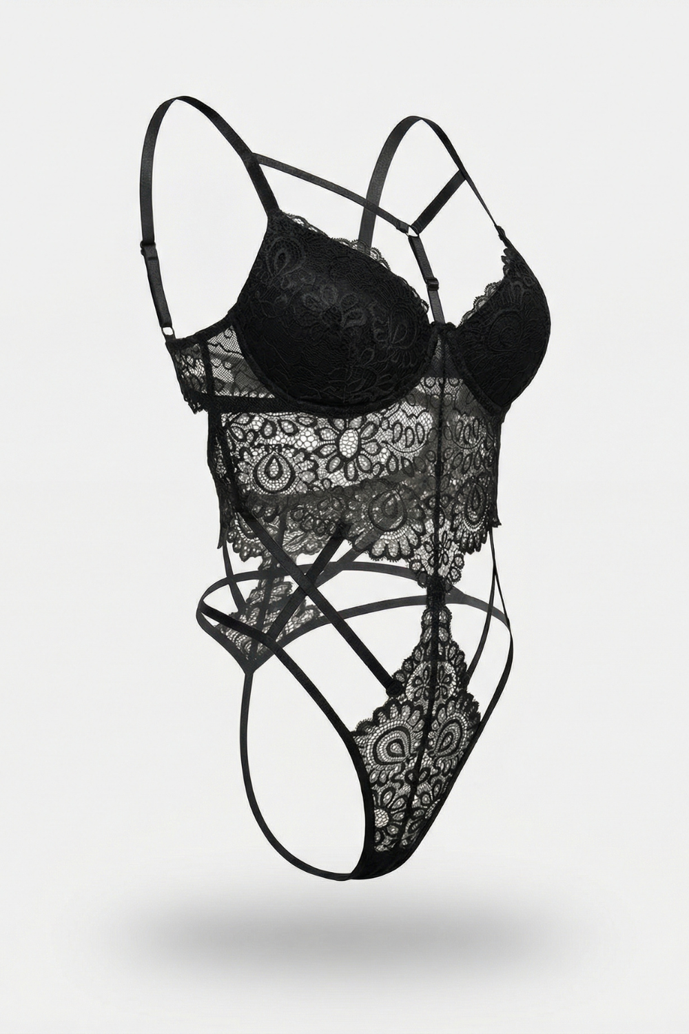 Lace strap silhouette – Bodysuit