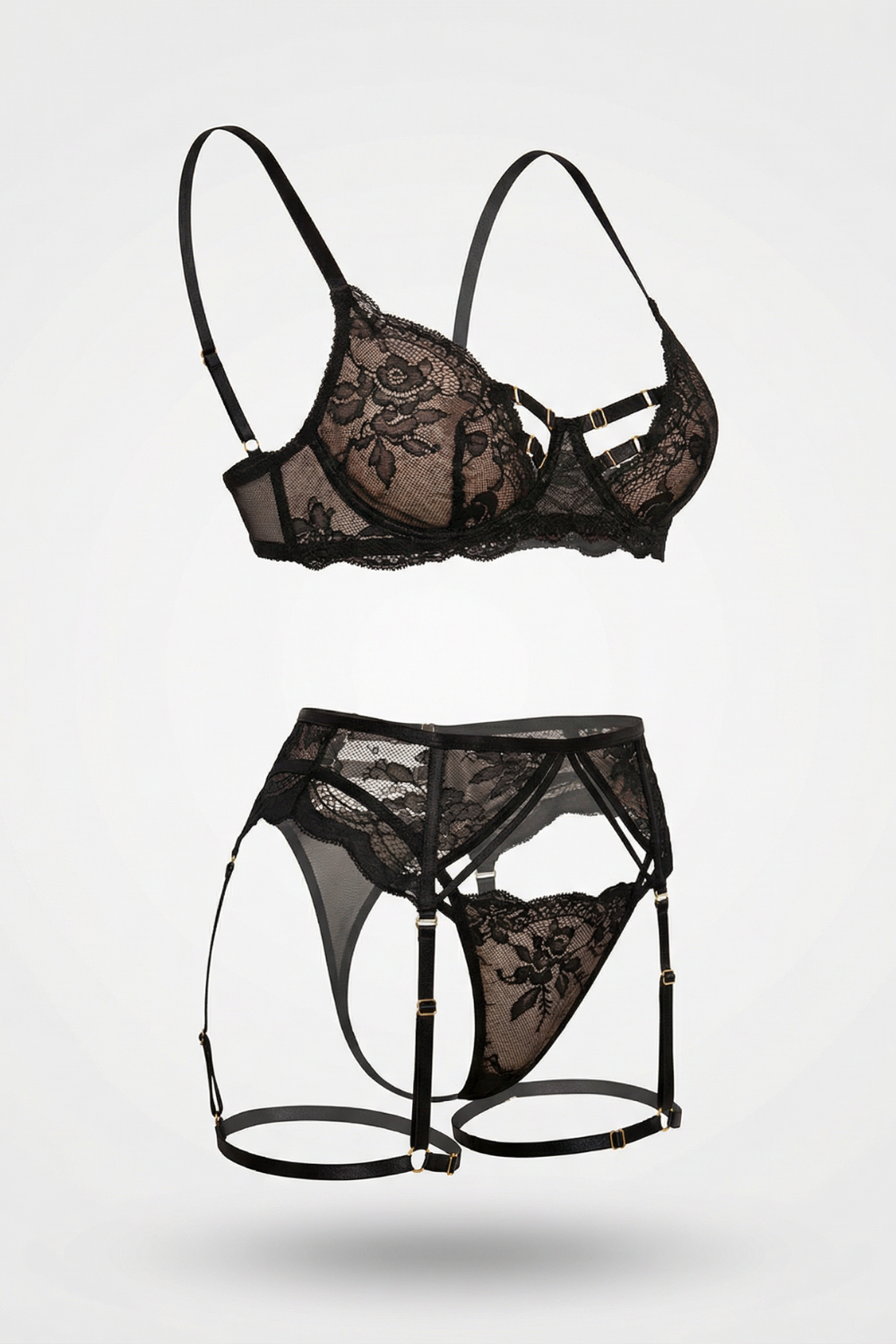 Embroidered lace cutout – Lingerie set