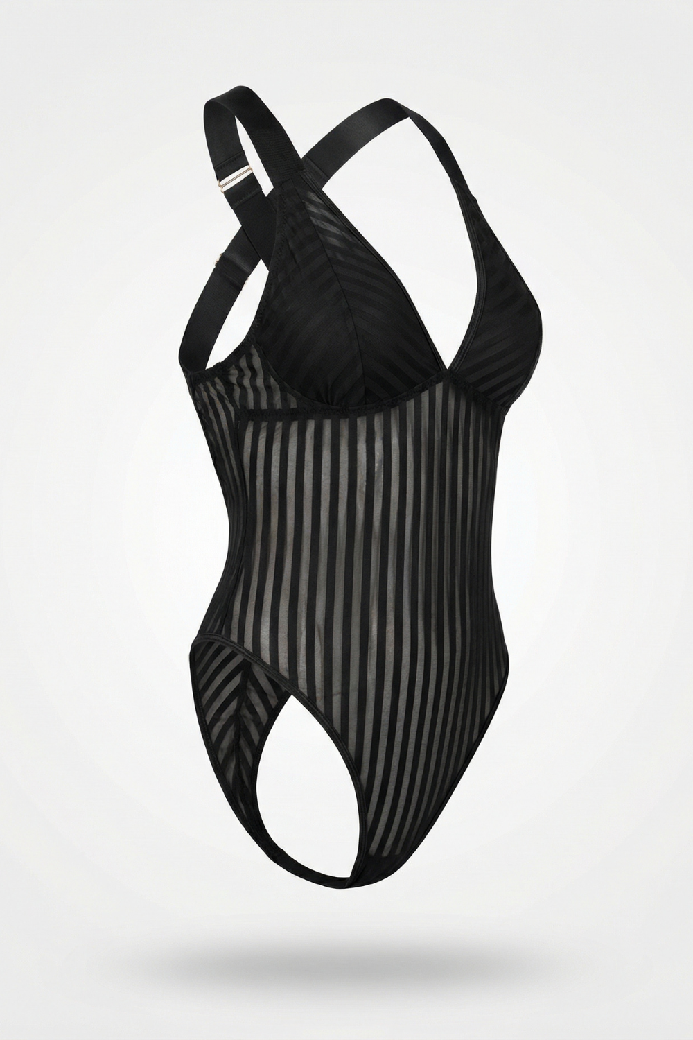 Sheer striped silhouette – Bodysuit