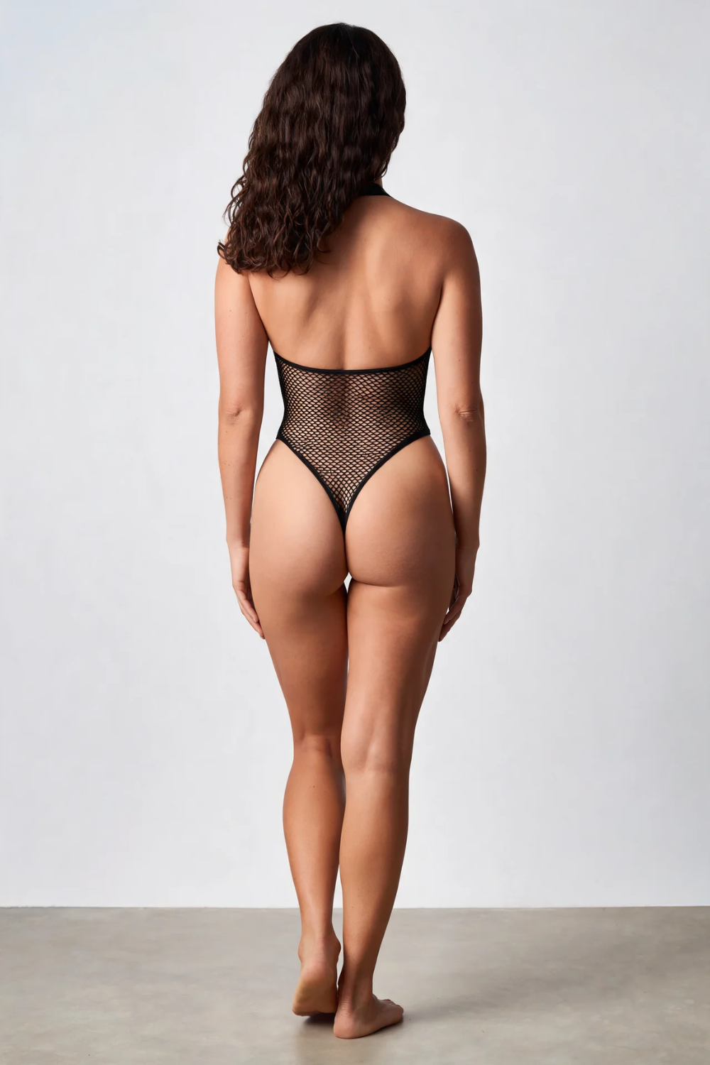 Midnight mesh allure – Bodysuit