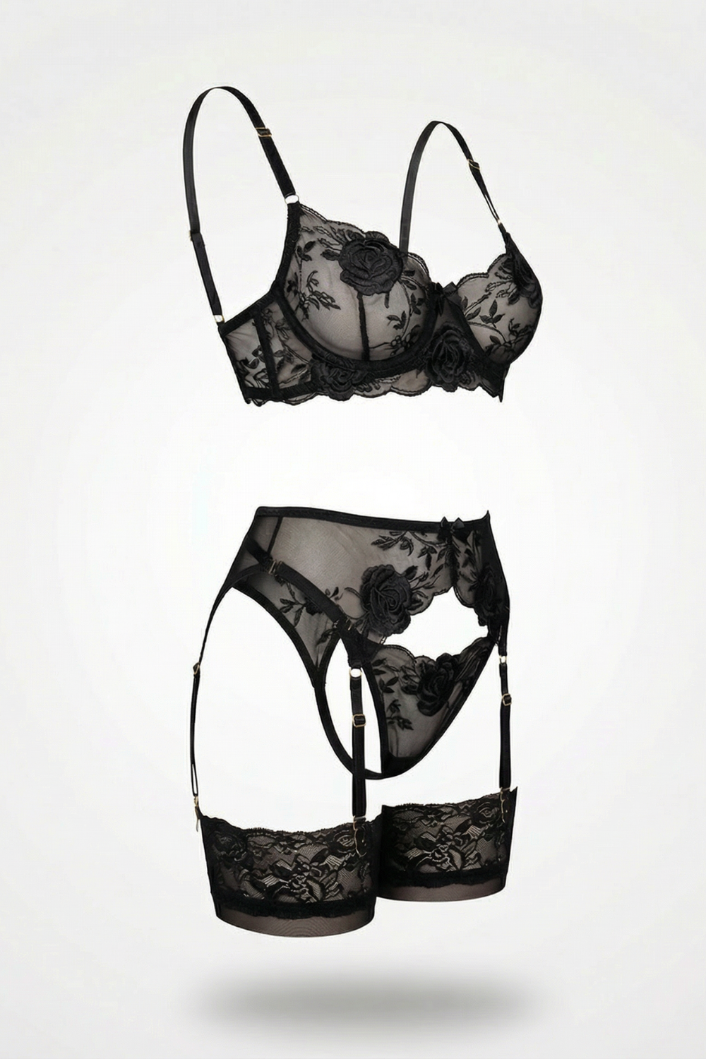 Noir rose elegance – Lingerie set