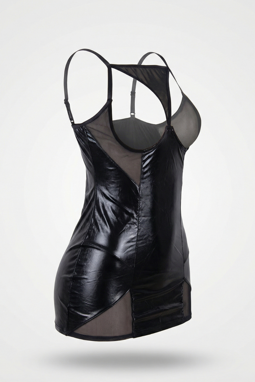 Open cup mesh contrast – Mini dress