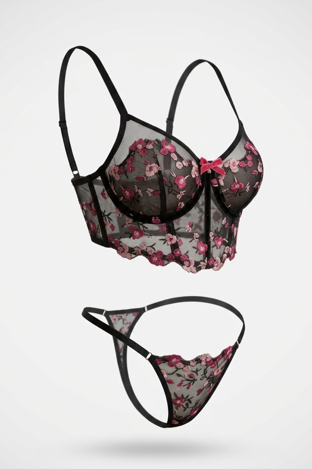 Romantic floral embroidery – Lingerie set