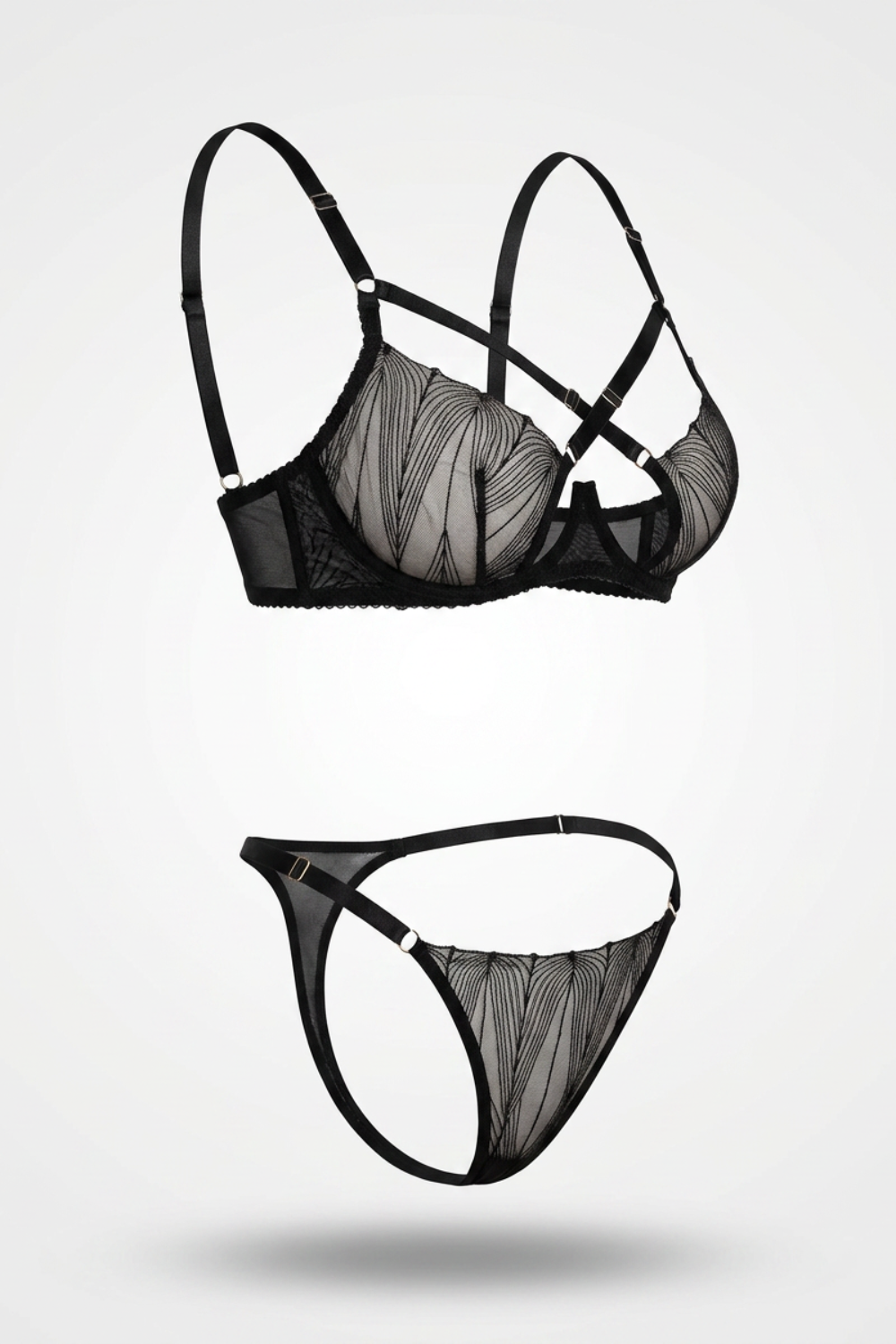 Sheer cutout – Bra set
