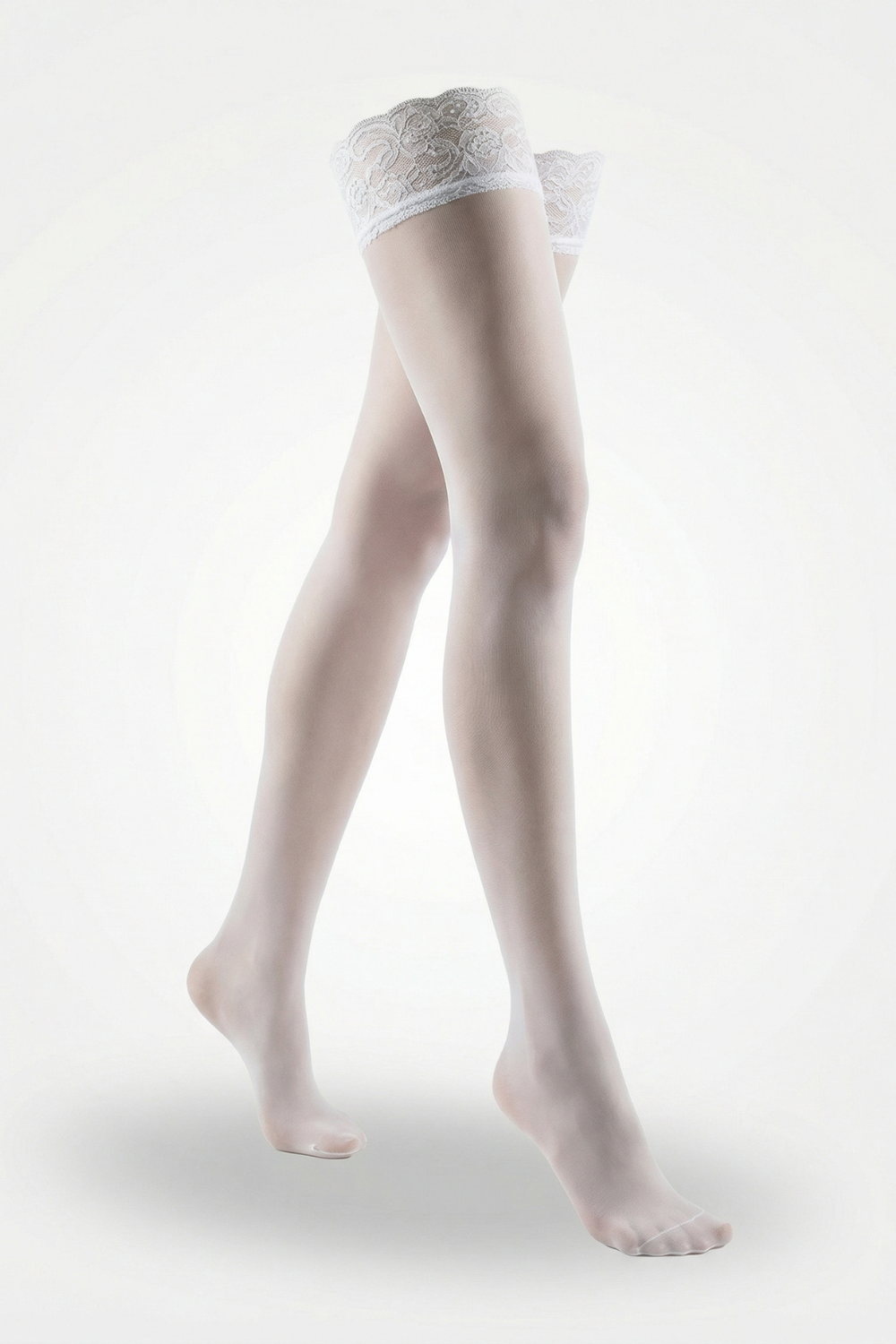 Sheer lace-top thigh-high – Stockings