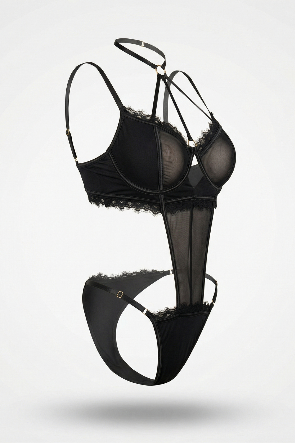 Sheer lace contour – Bodysuit