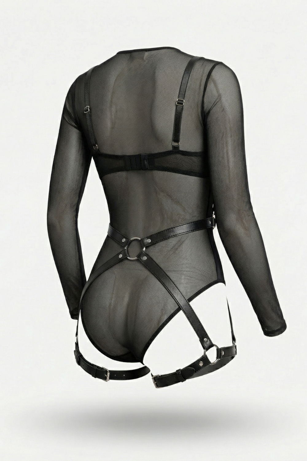 Sheer mesh and strappy detailing – Harness thong