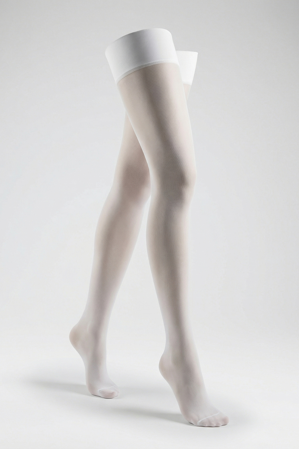 Sheer thigh-high with satin band – Stockings