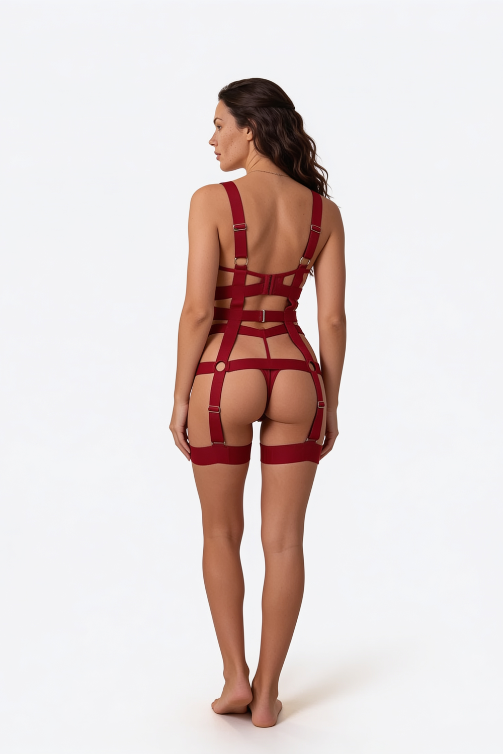 Strappy scarlet statement – Bodysuit
