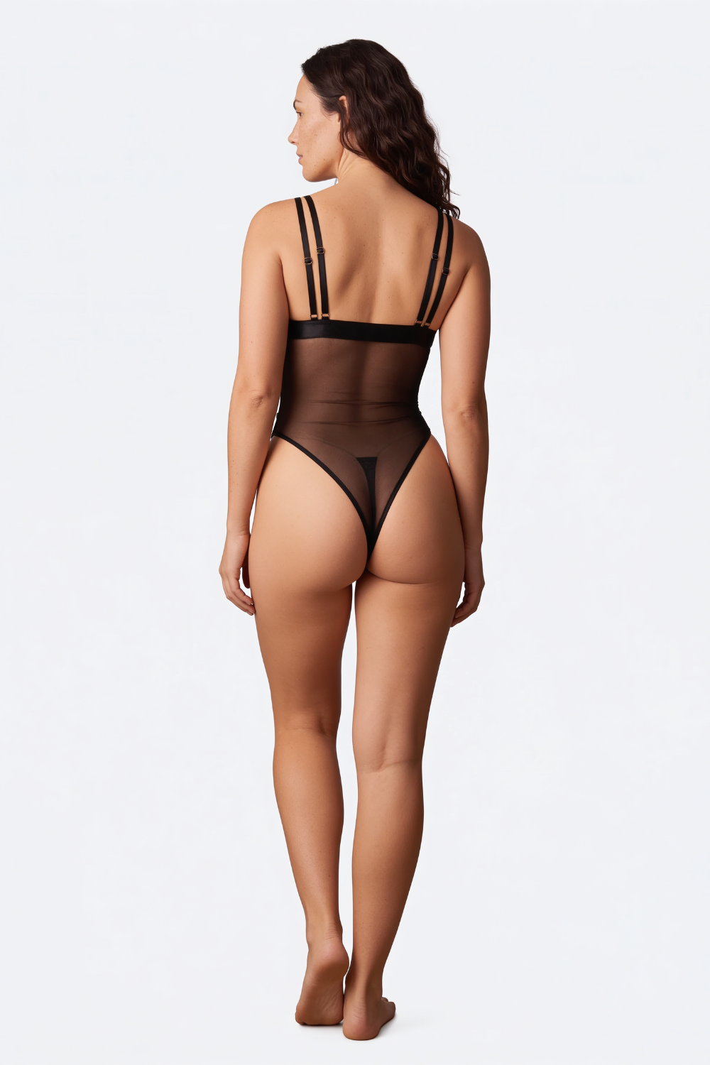 Strappy sheer sculpt – Bodysuit