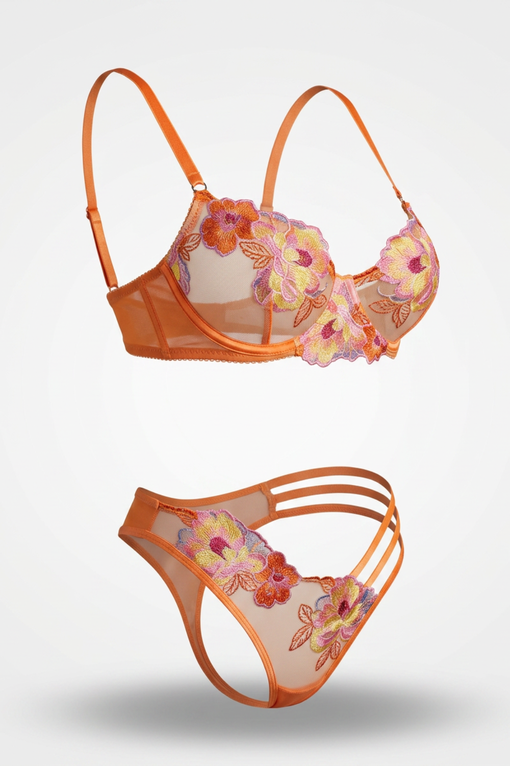 Vibrant floral embroidery – Lingerie set