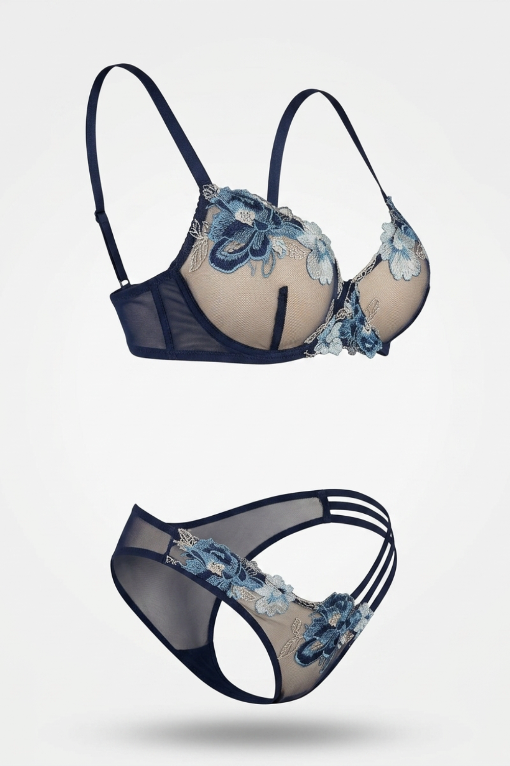 Vibrant floral embroidery – Lingerie set