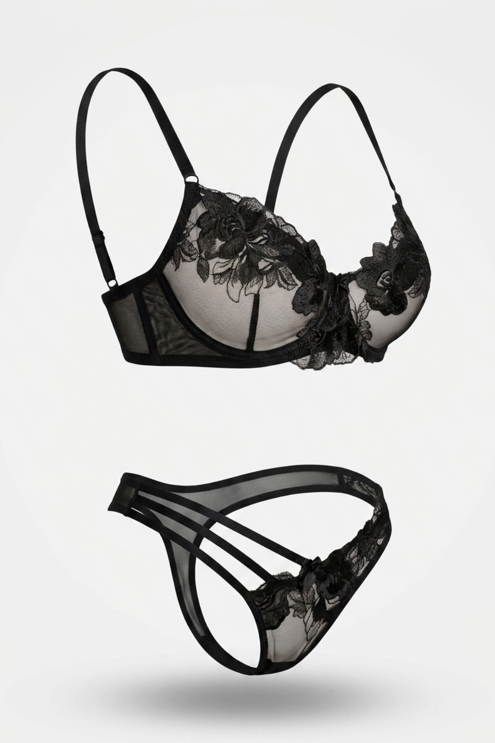 Vibrant floral embroidery – Lingerie set
