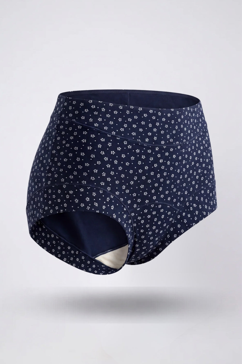 Printed cotton everyday brief in blue