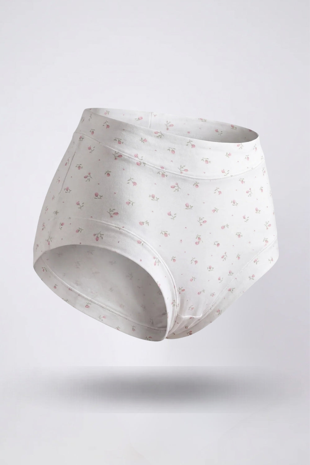 Printed cotton everyday brief in white