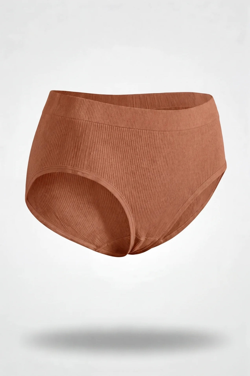 Ribbed seamless brief in clay