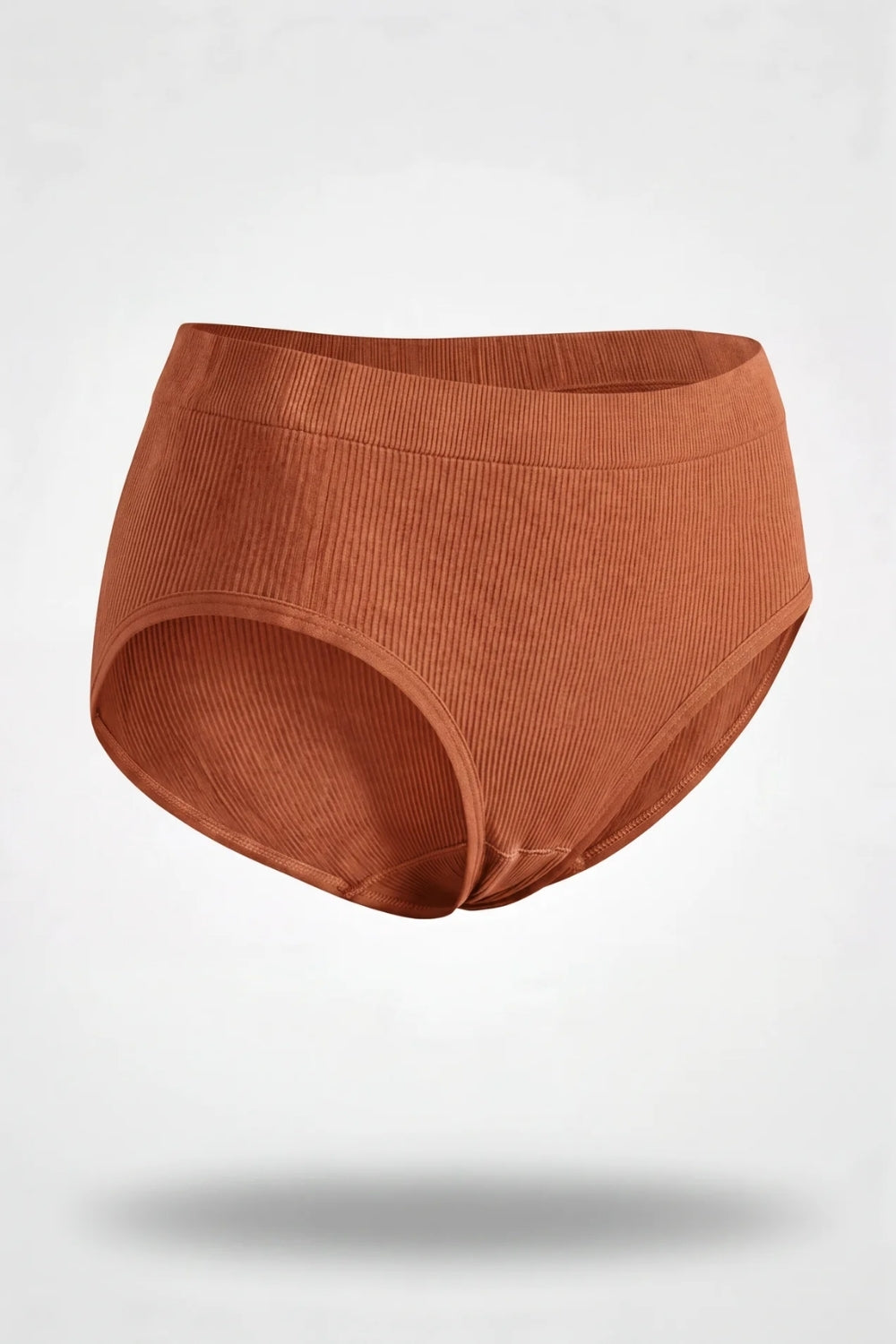 Ribbed seamless brief in sienna