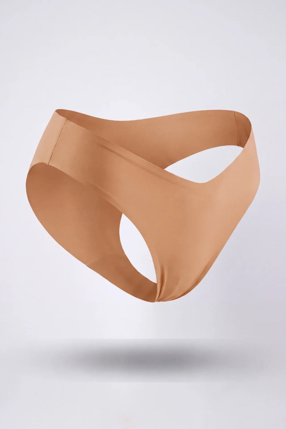 Silky Seamless V waist brief in almond