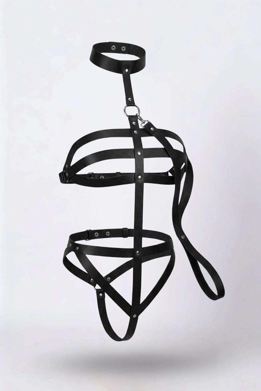 Choker leash harness body harness in black #Color_Black