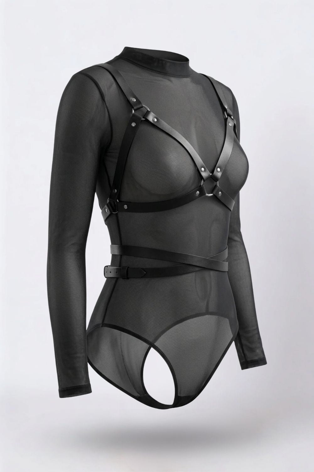 Structured Statement Piece body harness in black #Color_Black