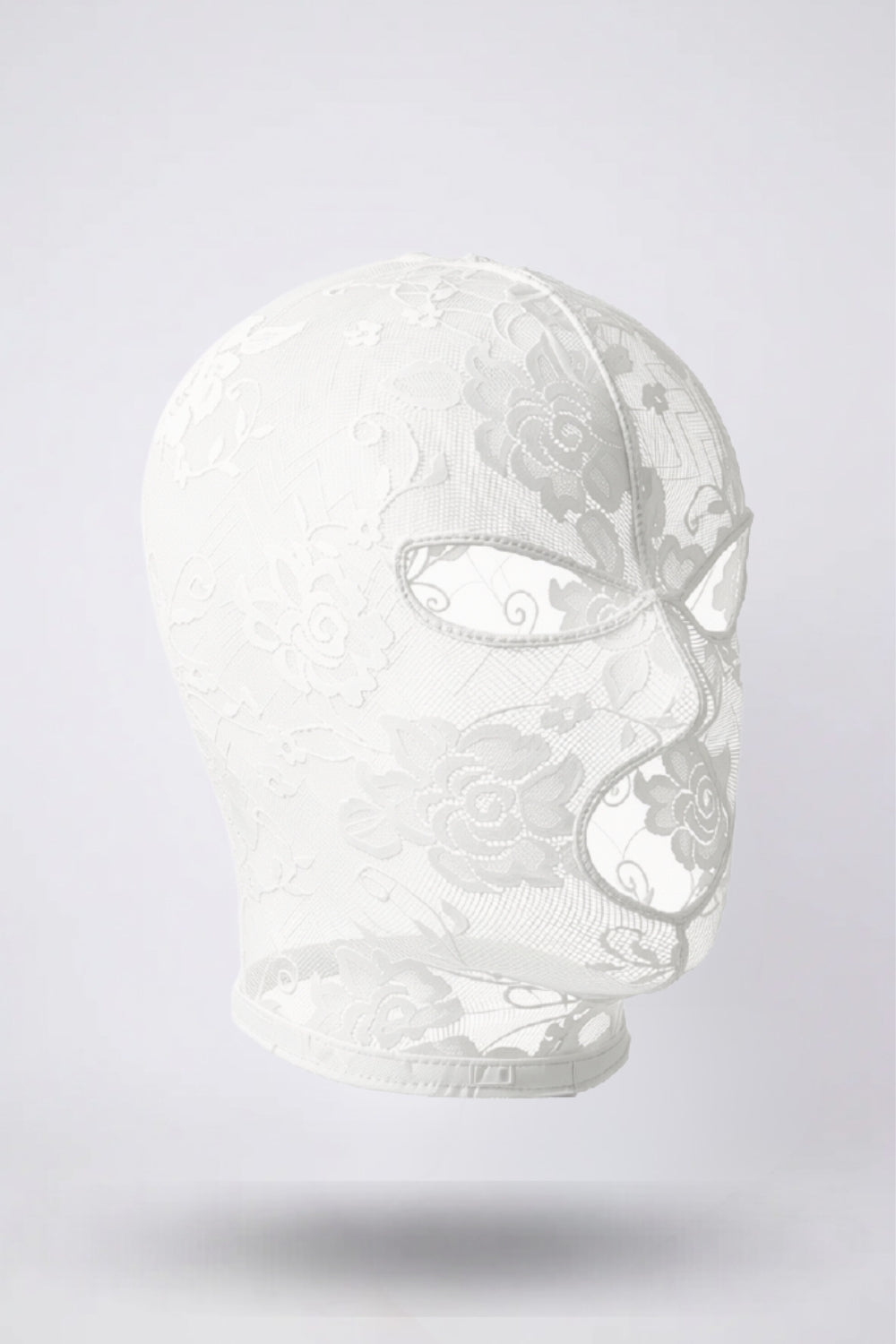 Floral lace cutout head stocking in white