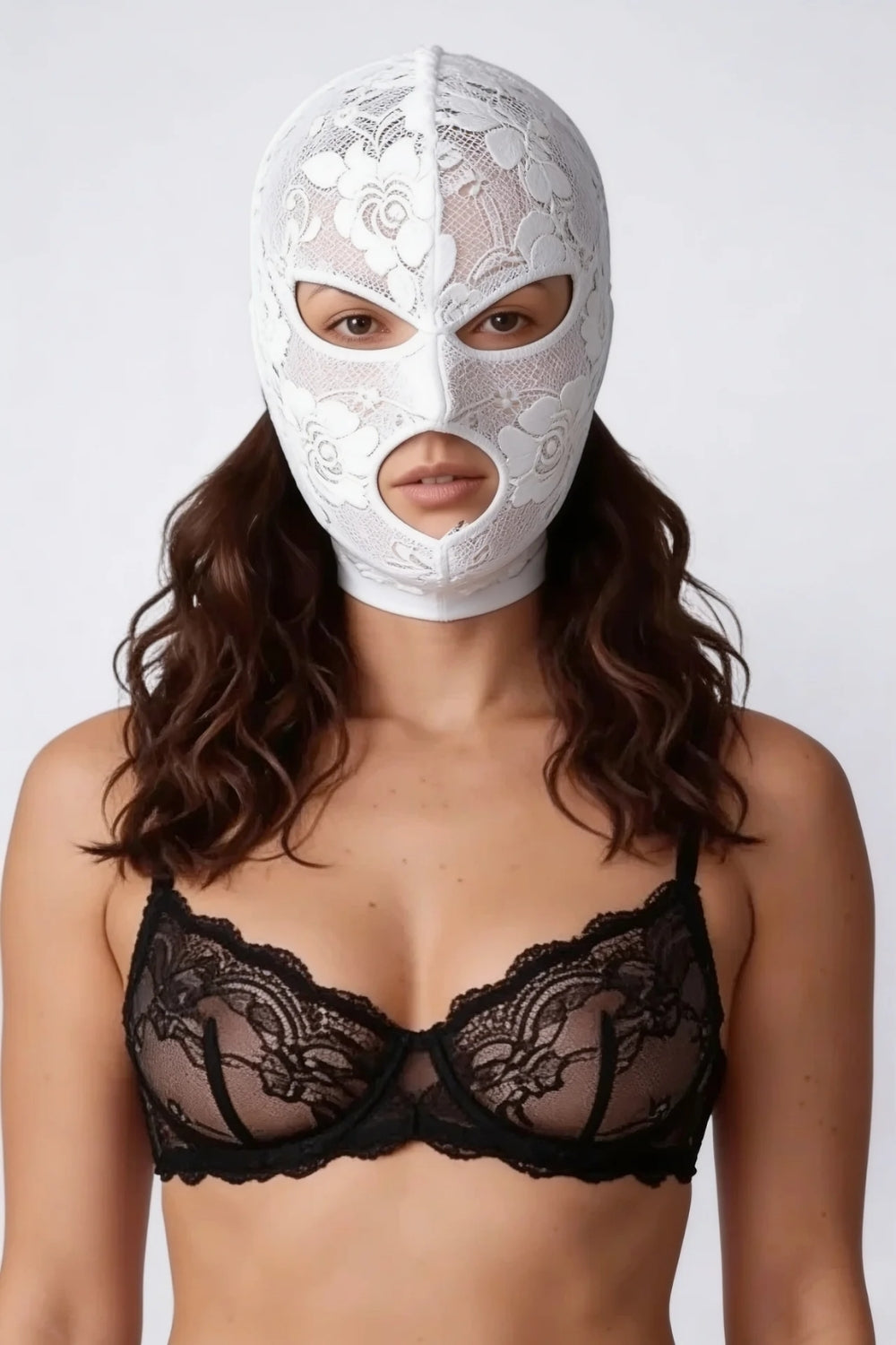 Floral lace cutout – Head stocking
