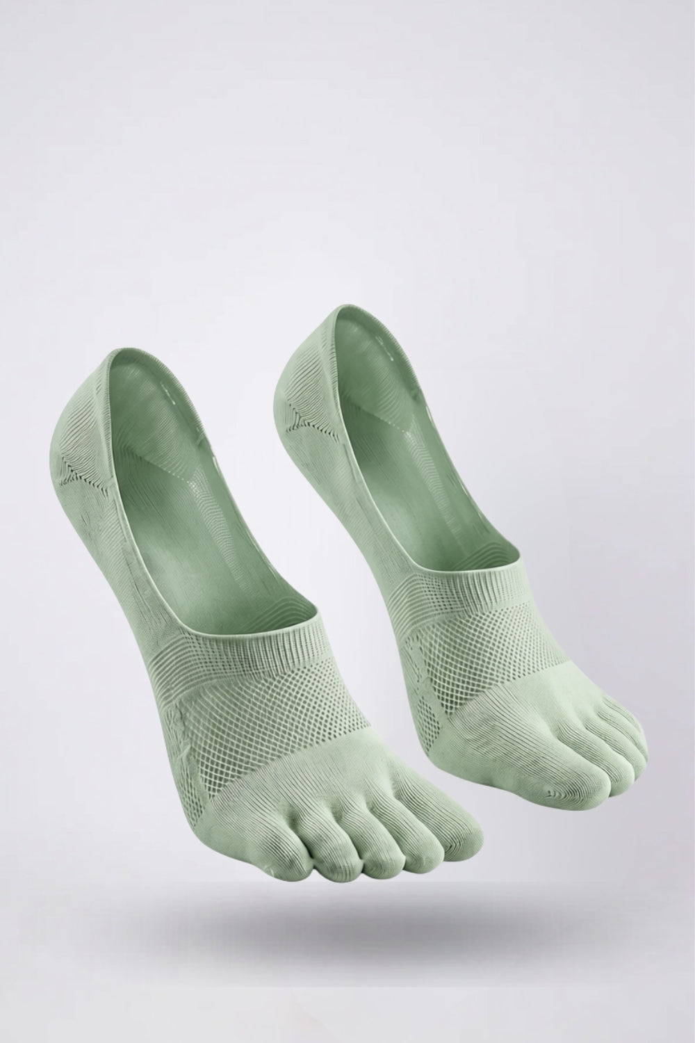 Lyocell five-toe no-show stockings in green