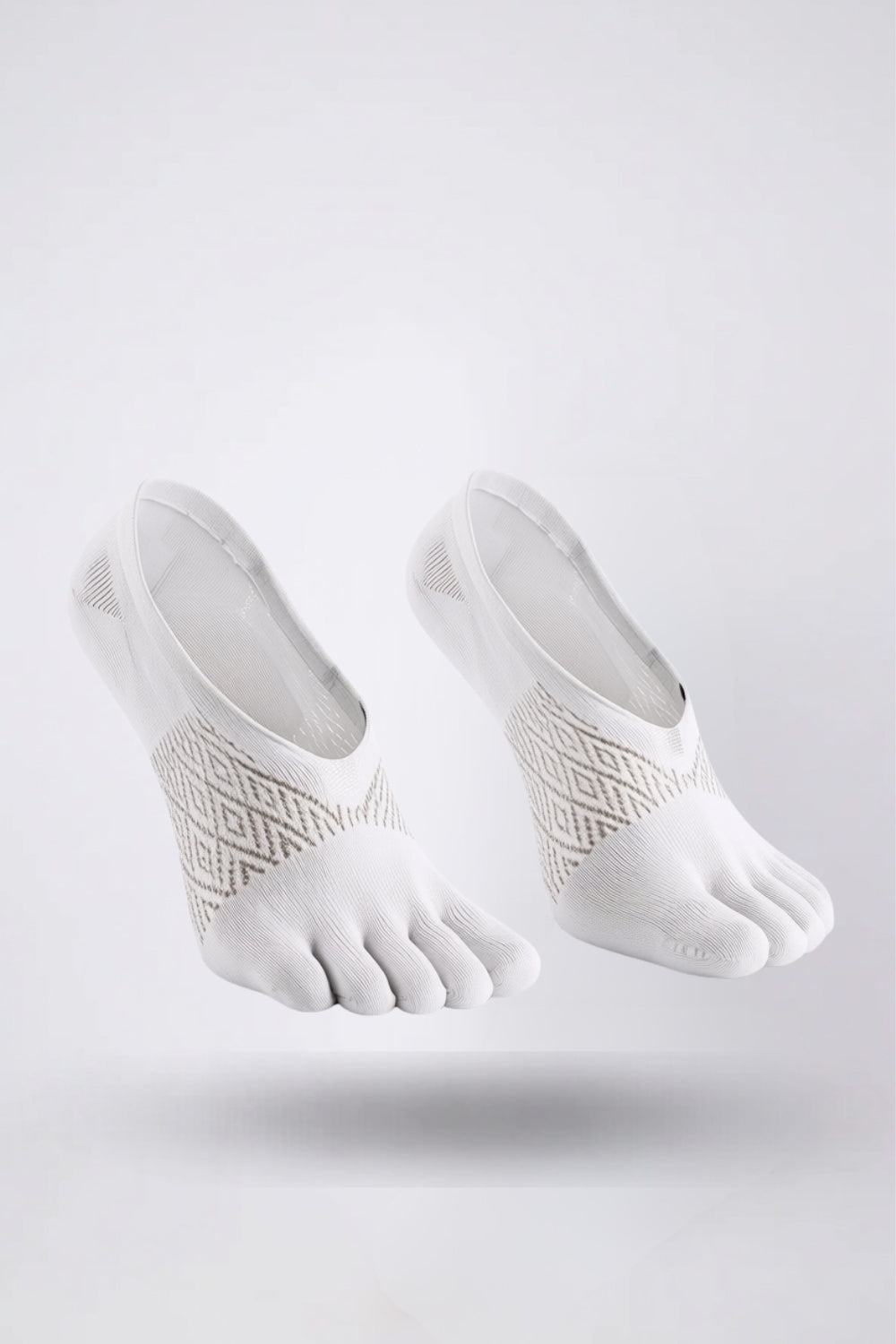 Toe design no-show stockings in white#Color_White