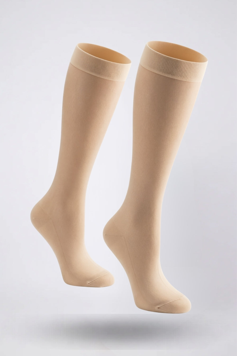 Ultra-thin sheer knee high stockings in nude